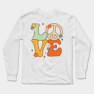 Peace Sign Love 60S 70S Tie Dye Hippie Costume Long Sleeve T-Shirt